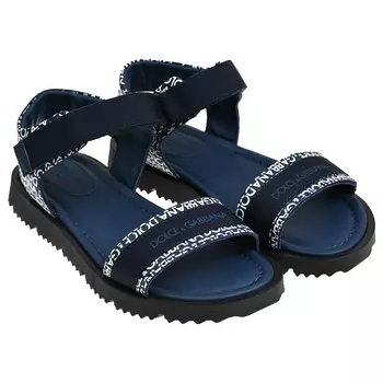 Сандалии синие логомания Dolce&Gabbana