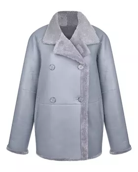 Серая двусторонняя дубленка Ploomle