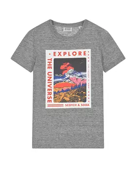 Серая футболка с принтом "Explore the Universe" Scotch&amp;Soda детская