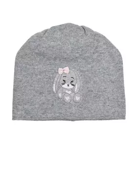 Серая шапка из смесовой шерсти с принтом "заяц" Chobi детская