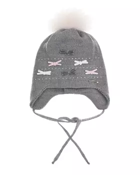 Серая шапка с бантиками Il Trenino детская