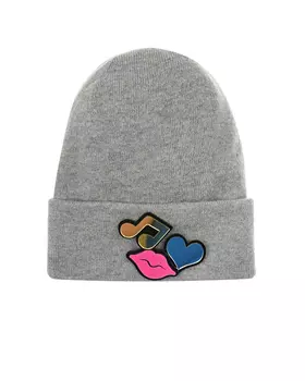 Серая шапка с брошками Regina детская