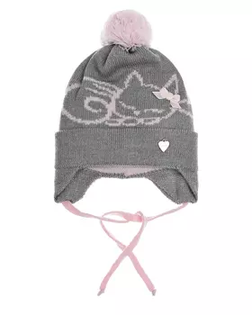 Серая шапка с декором "Кошка" Il Trenino детская