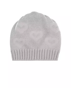 Серая шапка с декором "сердечки" в тон Catya детская