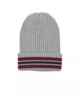 Серая шапка с отворотом в полоску Aletta детская