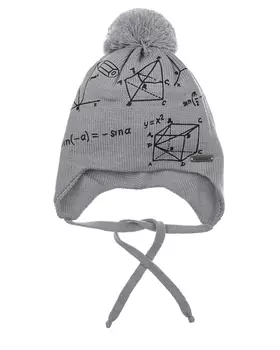 Серая шапка с принтом "геометрия" Il Trenino детская