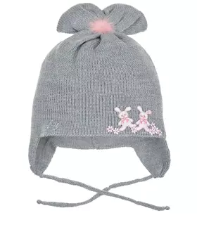Серая шапка с принтом "Зайки" Joli Bebe детская