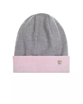 Серая шапка с розовым отворотом Il Trenino детская