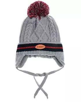 Серая шапка с узором "косы" Il Trenino детская