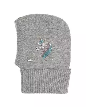 Серая шапка-шлем с декором "Единорог" Il Trenino детская