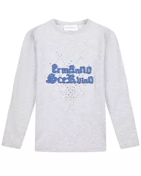 Серая толстовка с отделкой стразами Ermanno Scervino детская