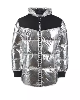 Серебристая глянцевая куртка DKNY детская