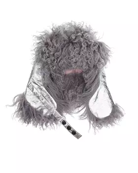 Серебристая шапка-ушанка Ploomlé детская