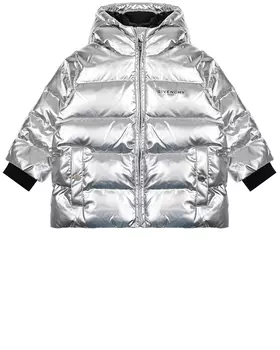 Серебристая стеганая куртка Givenchy детская