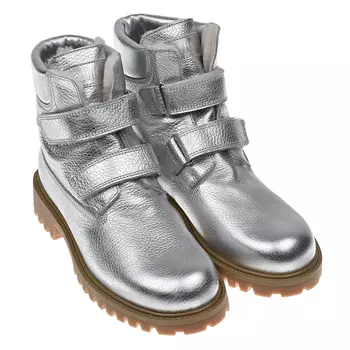 Серебристые ботинки на липучках Gallucci детские