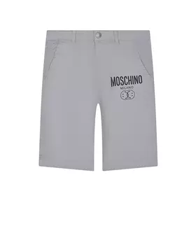 Серые бермуды с черным лого Moschino
