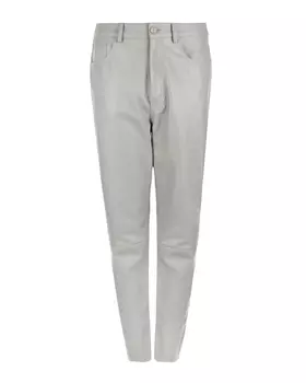 Серые кожаные брюки DROMe