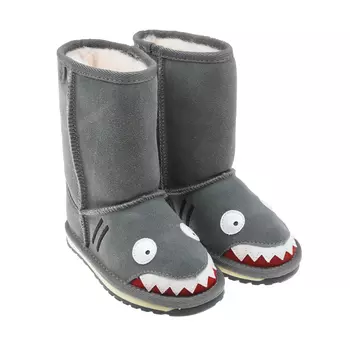 Серые угги с декором "Акула" EMU Australia детские