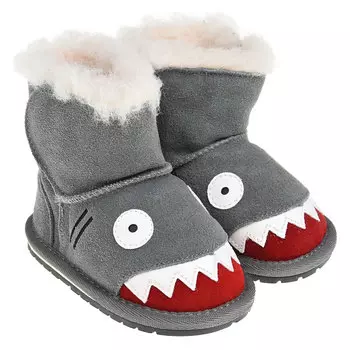 Серые угги с декором "Акула" EMU Australia детские