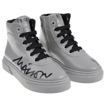 Серые высокие кеды с подкладкой из флиса MM6 Maison Margiela детские