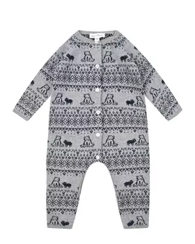 Серый комбинезон с декором "медвежата" Tartine et Chocolat детский