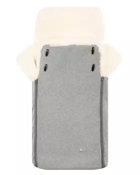 Серый конверт в коляску "Premium Welss", натуральная овчина Hesba