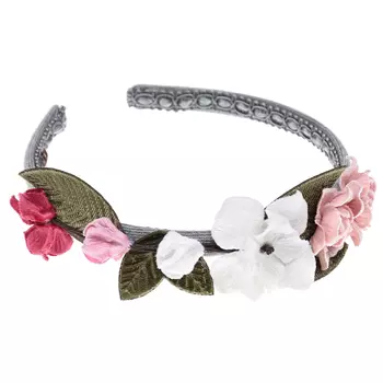 Серый ободок с цветочной аппликацией Monnalisa детский