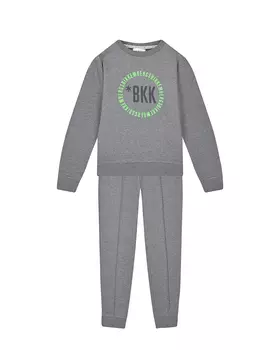 Серый спортивный костюм с круглым лого Bikkembergs детский