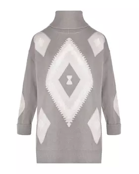 Серый свитер с принтом "ромбы" Panicale