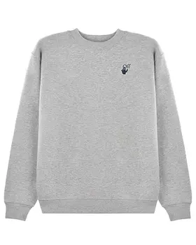 Серый свитшот с принтом "кленовые листья" Off-White детский