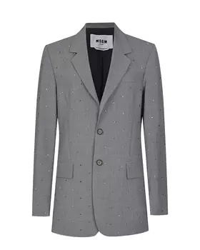 Серый жакет со стразами MSGM