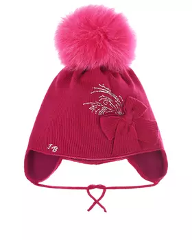 Шапка цвета фуксии со стразами Joli Bebe детская