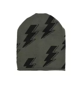 Шапка цвета хаки с декором "молнии" Catya детская