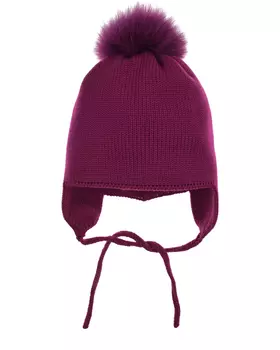 Шапка из шерсти с меховым помпоном Catya детская
