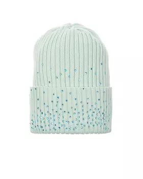 Шапка мятного цвета со стразами Regina