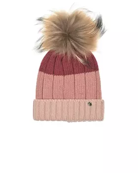Шапка пудрового цвета с помпоном Aletta детская