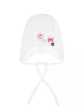 Шапка с декором "котенок и цветы" Il Trenino
