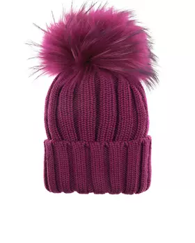 Шапка с меховым помпоном Catya детская