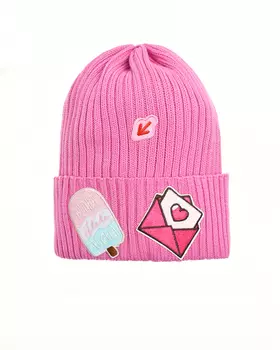 Шапка с нашивками, розовая Regina