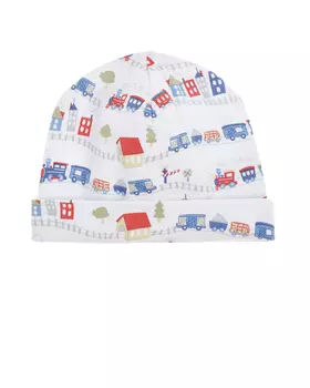 Шапка с принтом "паровозы" Kissy Kissy детская