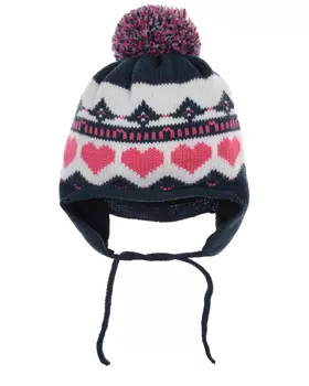 Шапка с розовыми сердечками Catya детская