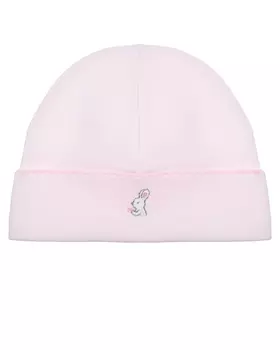 Шапка с вышивкой "зайка", розовая Lyda Baby