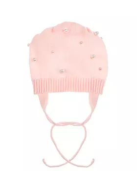 Шапка с жемчужными бусинами, розовая Catya