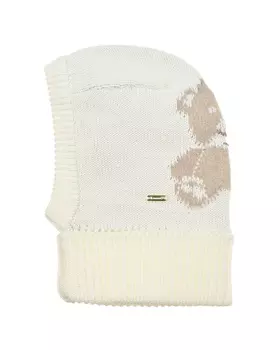 Шапка-шлем кремового цвета с декором "медвежонок" Il Trenino детская