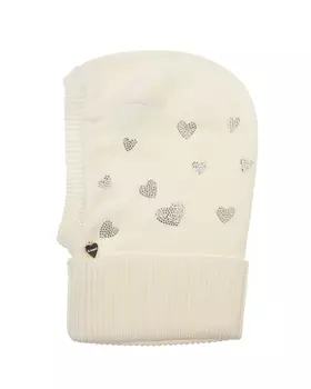 Шапка-шлем кремового цвета с декором "сердца" Il Trenino детская