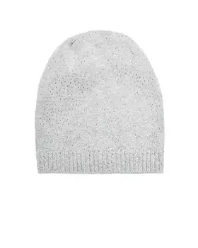 Шапка со стразами, серая Regina