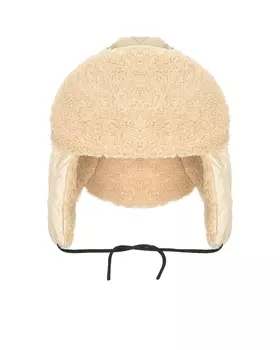 Шапка-ушанка молочного цвета Bacon