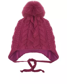 Шапка вишневого цвета с помпоном Chobi детская