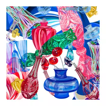 Шелковый платок "Гусь-Хрустальный" 90х90 см. Radical Chic