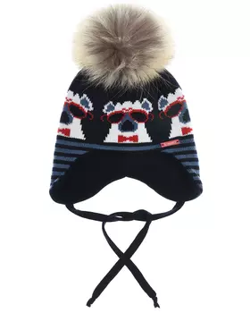 Шерстяная шапка с принтом "мишки" Il Trenino детская